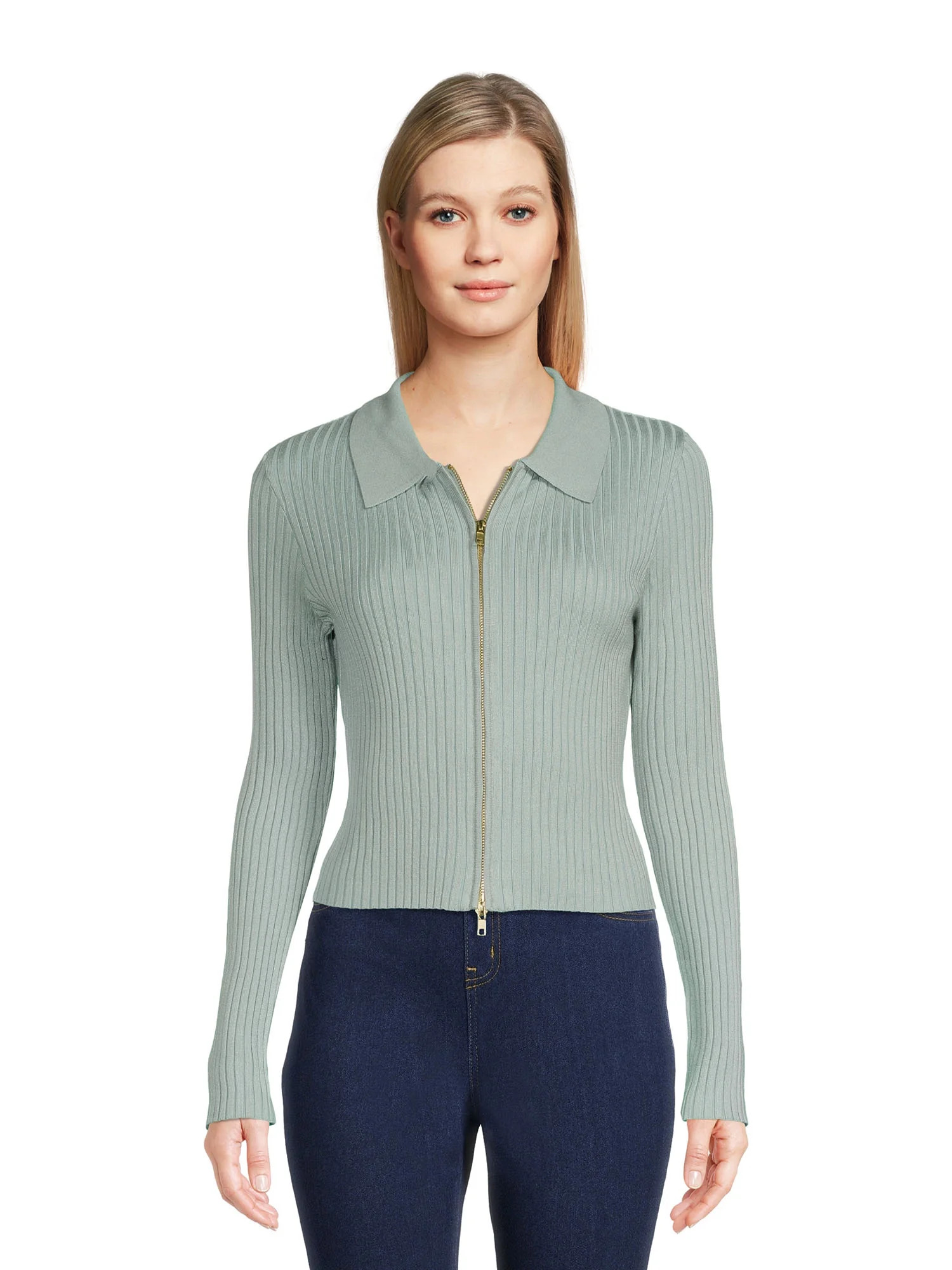 No Boundaries Juniors Double Zip Sweater, Midweight | Walmart (US)