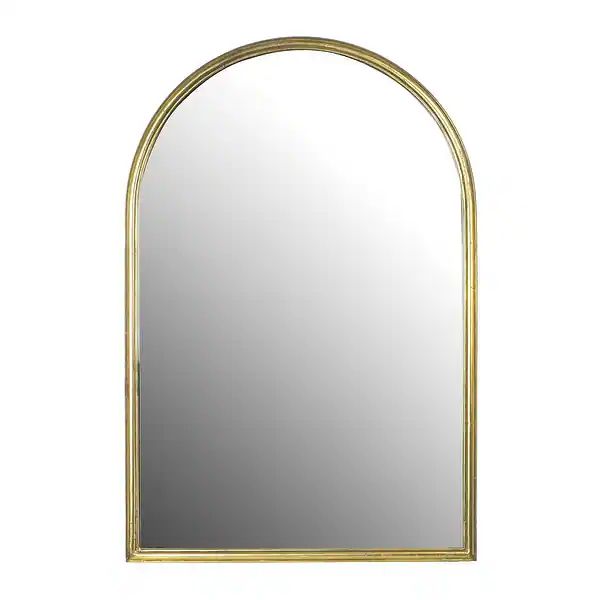 Arched Metal Wall Mirror, Gold - Antique Gold - Overstock - 34856977 | Bed Bath & Beyond