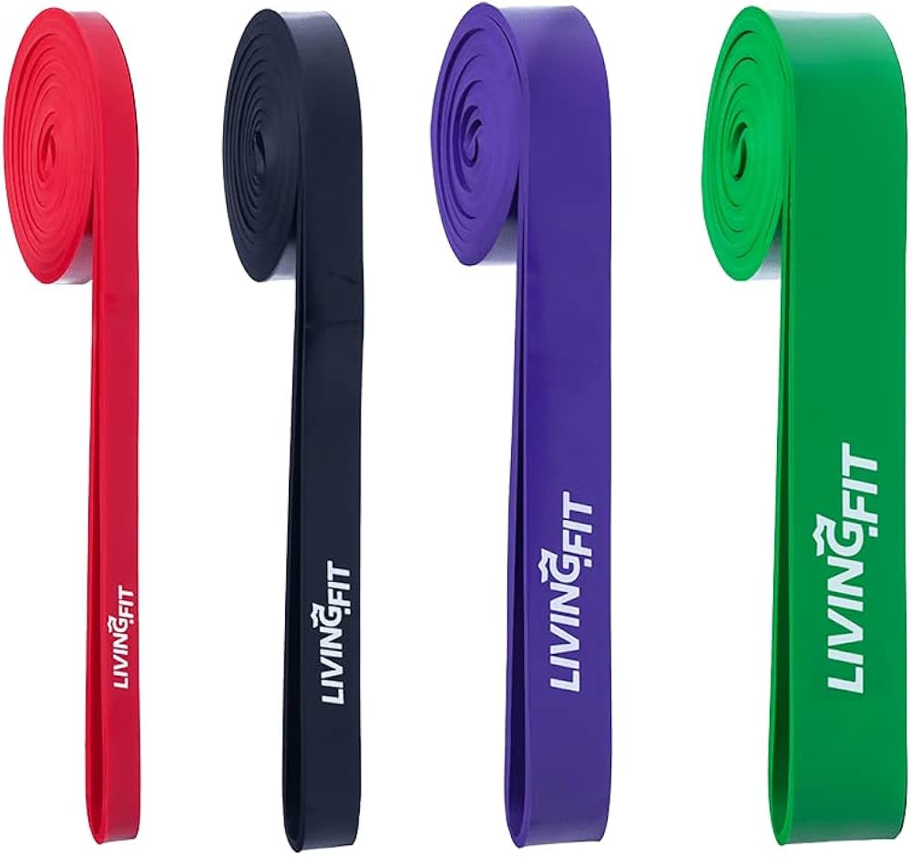 Living.Fit Stretching Resistance Band, 10 LB to 200 LB Weight Resistance - Extra Strength, Mobili... | Amazon (US)