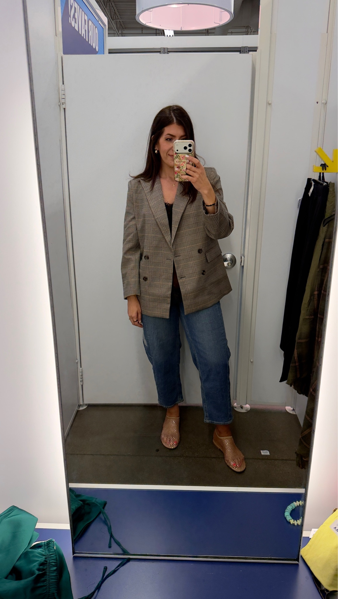 Old navy try on
In a medium blazer - need a small tall 
In an 8 barrel jeans

#LTKMidsize #LTKTall #LTKSaleAlert