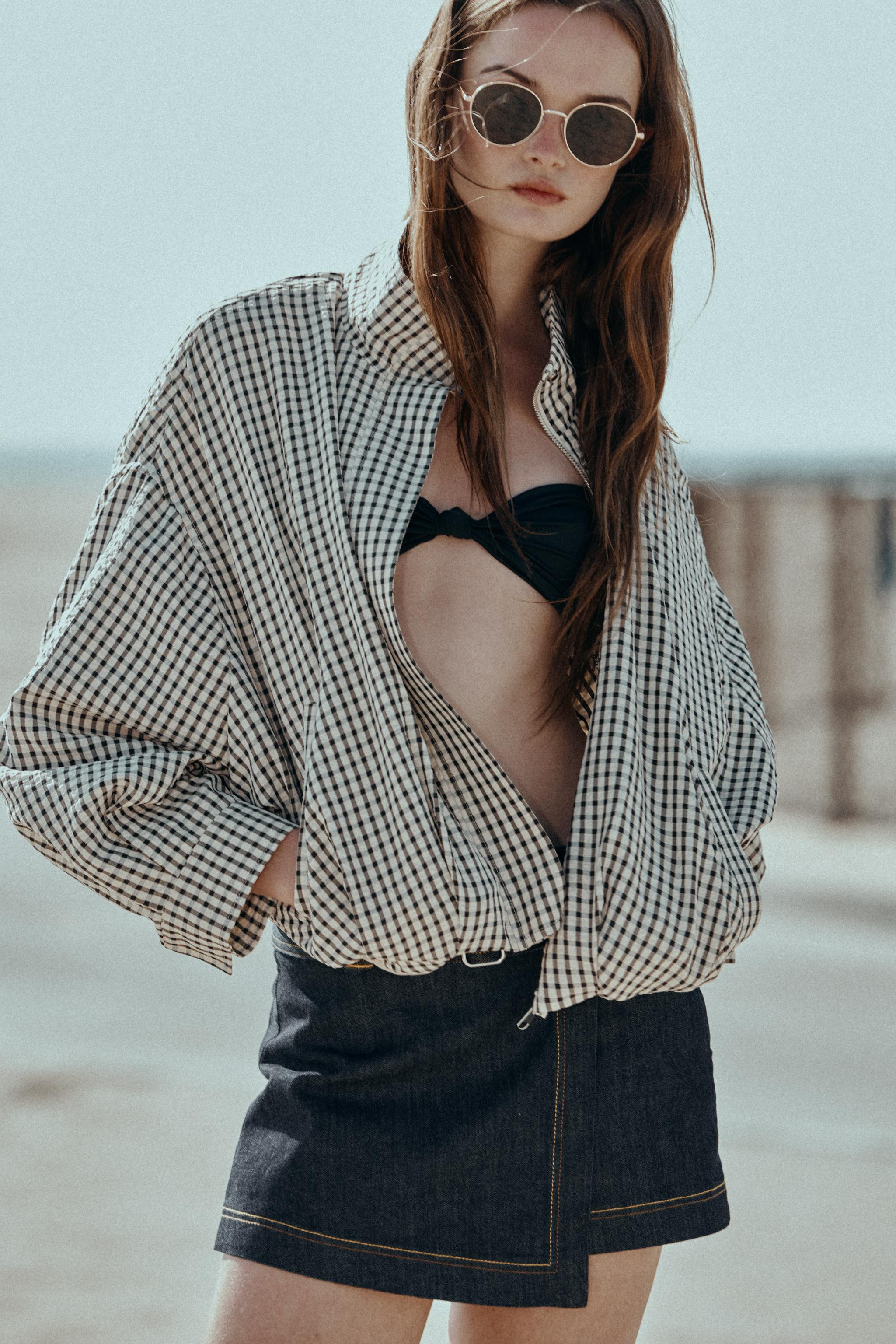 CHECK BOMBER JACKET | Zara UK