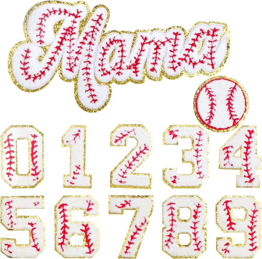 10pcs Number Iron on Patches Decorative 0-9 Numbers Chenille Repair Patch Embroidered Applique, 1... | Amazon (US)