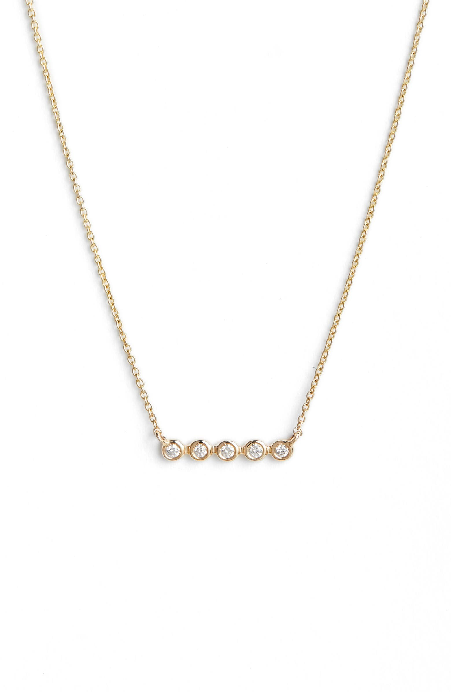 Lulu Jack Bezel Diamond Bar Necklace | Nordstrom | Nordstrom