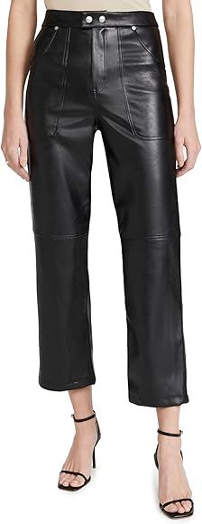 [BLANKNYC] Womens Luxury Clothing Ribcage Straight Leg Vegan Leather Pants, The Baxter Pants | Amazon (US)