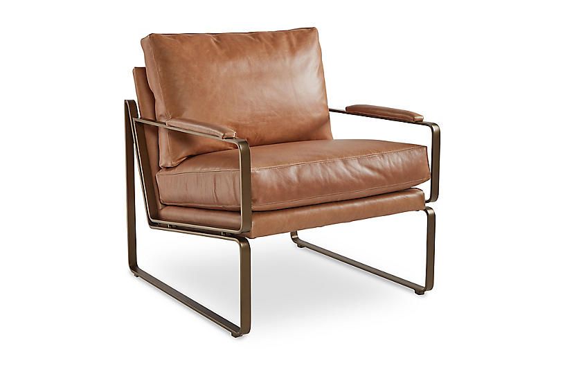 Henry Chair, Café Crypton Leather | One Kings Lane
