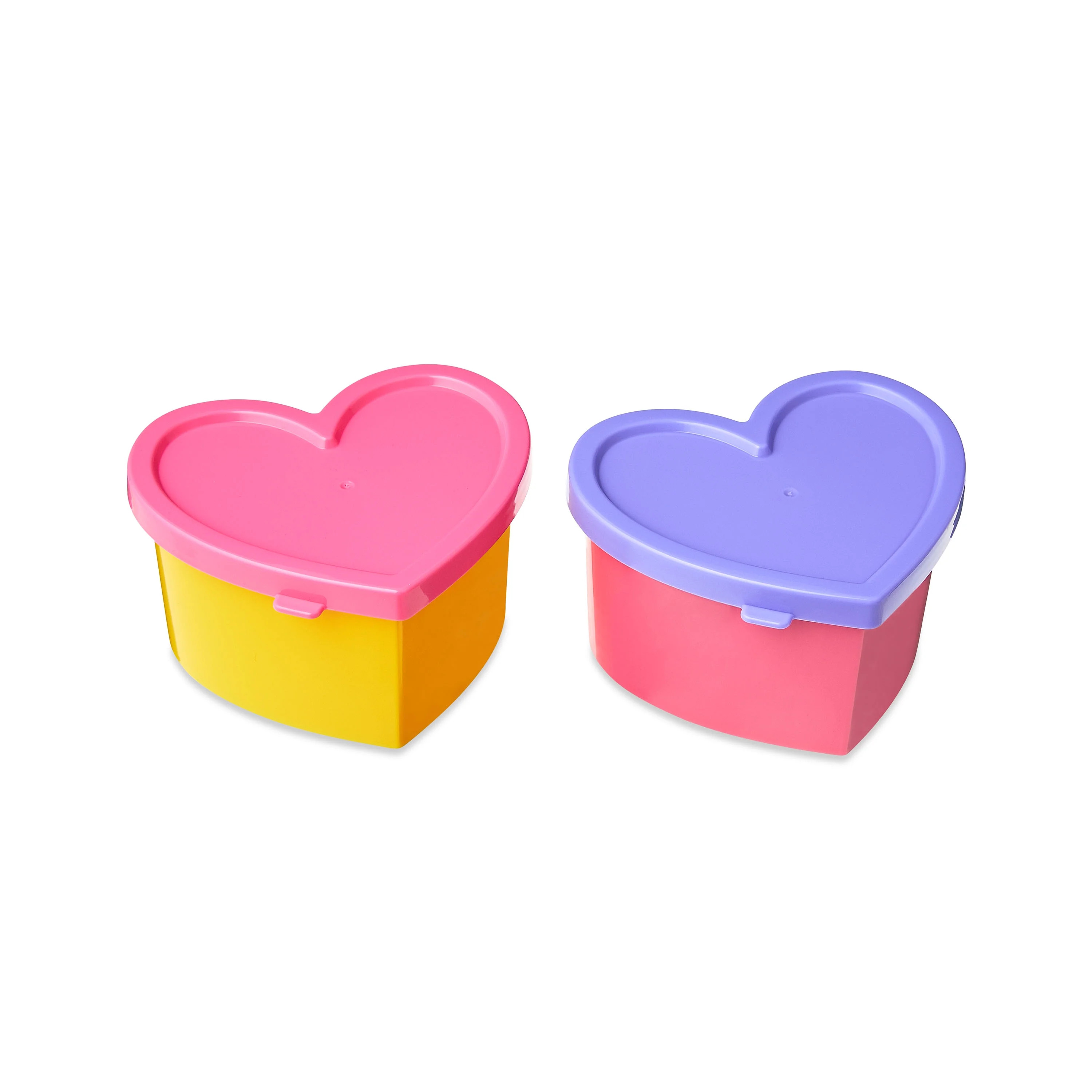 Valentine's Day Heart Snack Containers, Pink and Yellow, Set of 2, by Way To Celebrate - Walmart.... | Walmart (US)