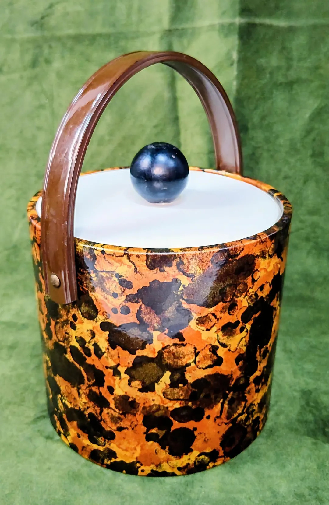 Vintage Tortoise Shell Ice Bucket | MCM Bar Decor | Etsy (US)