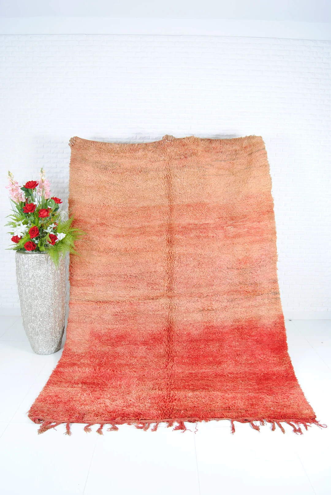 Large Vintage Rug Moroccan Rug Boujaad Carpet Handwoven By Berber Red Moroccan Rug Boujaad Rug 27... | Etsy (US)