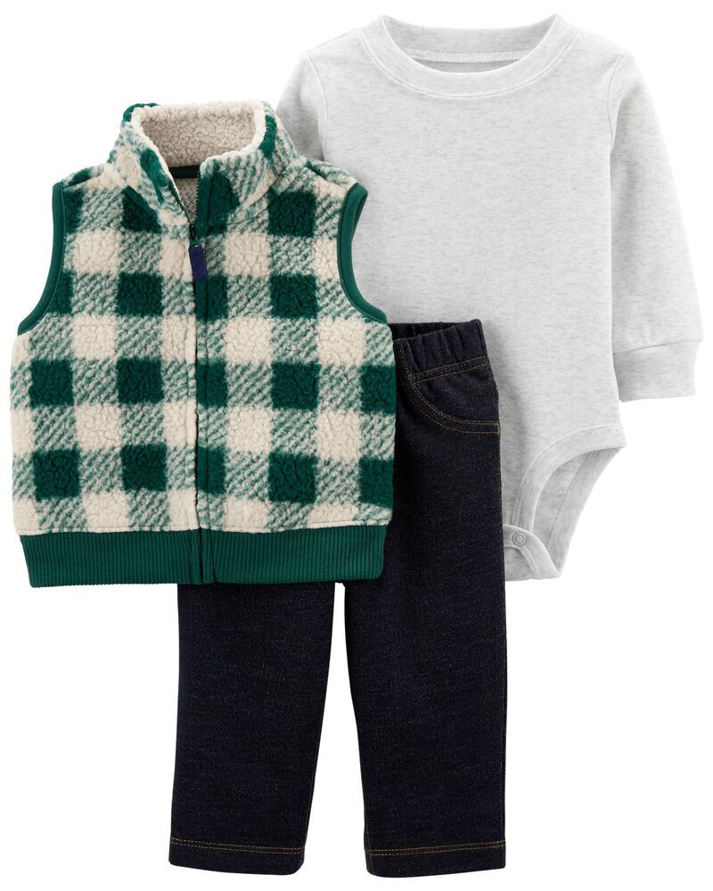 3-Piece Plaid Vest Set | Carter's