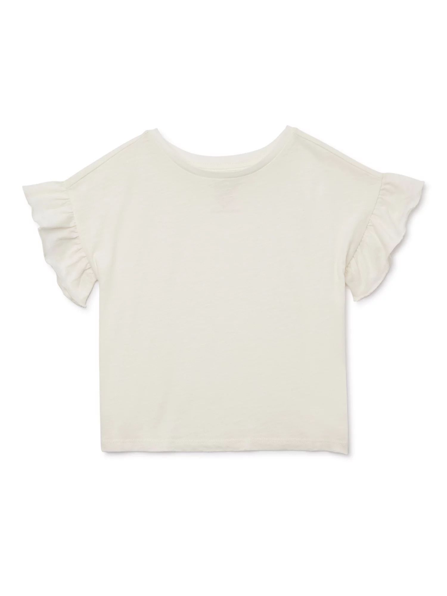 easy-peasy Toddler Girl Ruffle Short Sleeve T-Shirt, Sizes 12M-5T | Walmart (US)