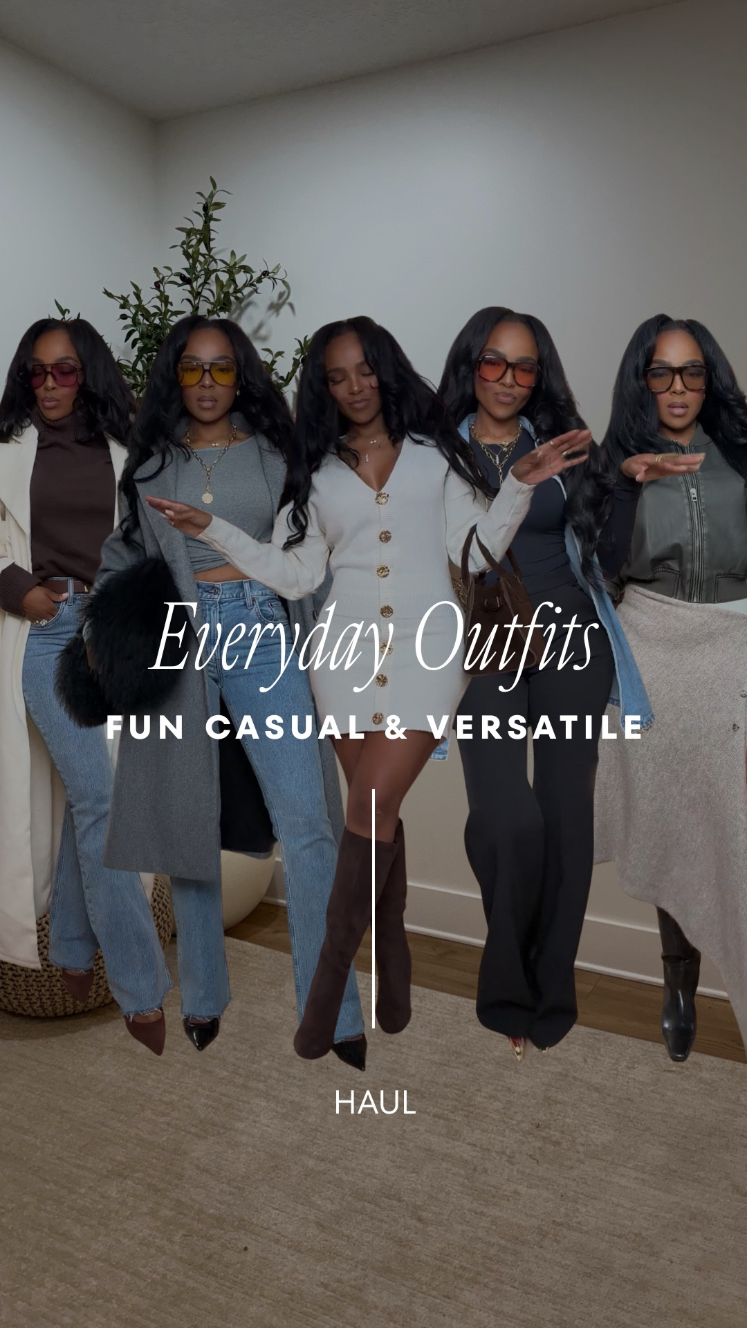 Everyday Outfits — Fun • Casual • Versatile
All five looks are restyled using pieces I already own, but styled in fresh ways so they feel brand new. Perfect for casual days, school drop-off, errands, brunch, or elevated everyday style.

Size small I’m 5’4 | 140lbs | 36D -27 -40  IG & YT: kirasfashionfinds TT: kiraabboud 

— Sweater dress: true to size, stretchy + comfy
— Denim looks: all TTS, great for layering
— Long coat: chic, warm, and perfect over basics
— Wide-leg pants: TTS with a flowy drape
— Knit tops: fitted, soft, great for tucking

everyday outfits, casual outfits, versatile outfits, chic basics, fall fashion, winter neutrals, elevated casual, outfit ideas for moms, mix and match wardrobe, restyled closet staples, Amazon outfits, cozy looks, effortless style


#LTKootd #LTKPetite