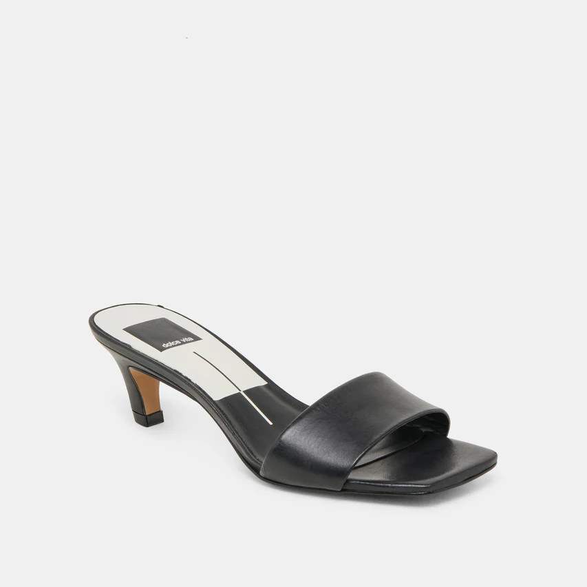 Rexa Wide Black Leather Heels | Dolce Vita | DolceVita.com