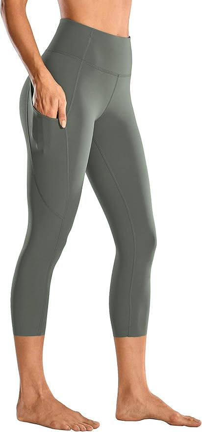 CRZ YOGA Women's Naked Feeling I High Waist Crop Tight Training Capri Leggings Side Pocket - 19 I... | Amazon (US)