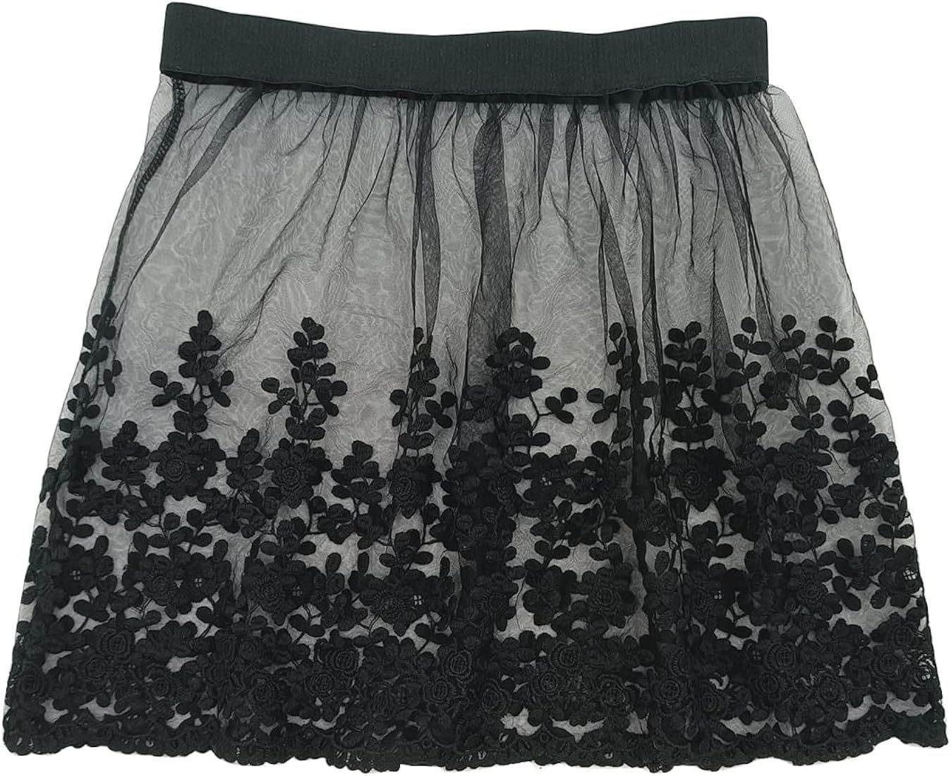 NonaTawka Lace Shirt Extender for Women Fake Top Lower Sweep Half Length Skirt Adjustable Extende... | Amazon (US)