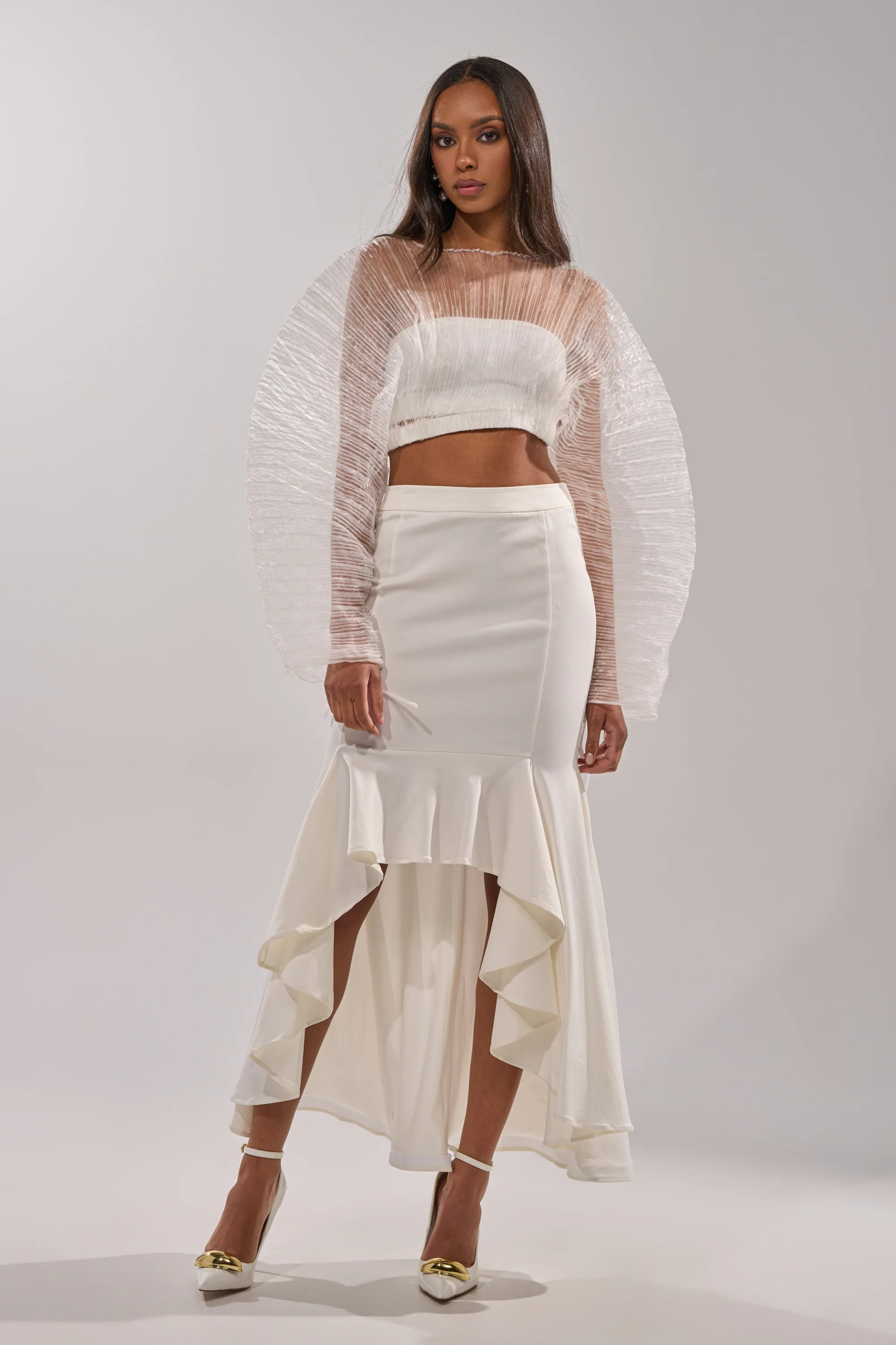 LEMON SATIN MAXI SKIRT | AKIRA