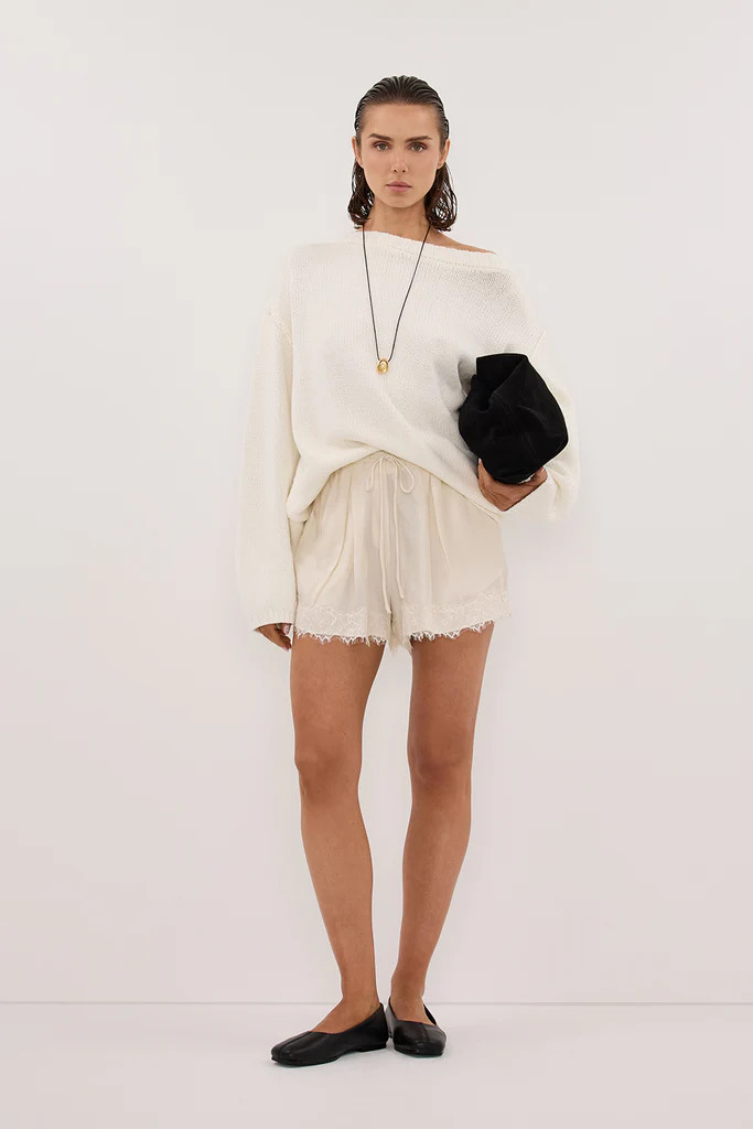 ANDREA SANDSTONE CUPRO LACE SHORT | DISSH