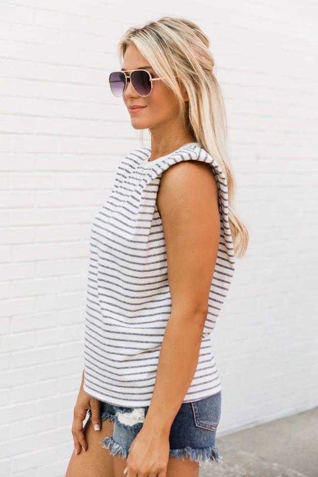 Endless Admiration Navy Stripe Muscle Tank FINAL SALE | The Pink Lily Boutique