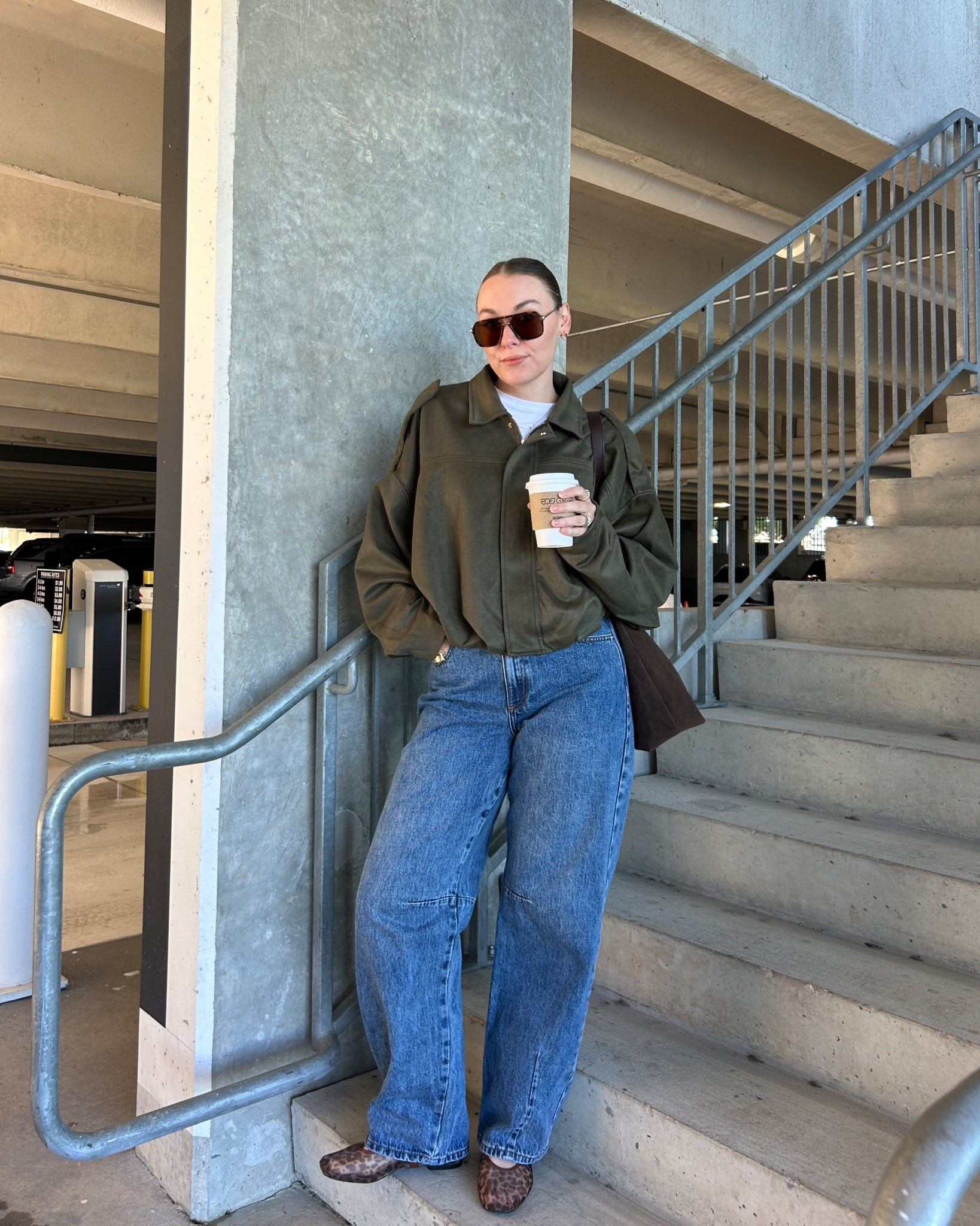 woke up to fall in the air 🍂🧸☁️🧦🫶🏼 

✨ jacket size L, but could have done a M. Jeans 28 TTS, flats TTS, shirt M 

#dailystyle #outfitdump #fallfashion #wearitnow #ootd 

#LTKFindsUnder100 #LTKSeasonal #LTKStyleTip