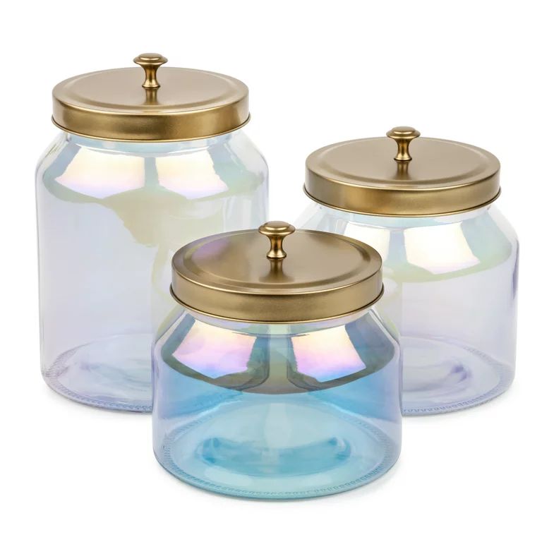 Thyme & Table Rainbow Glass Storage Jars, 3-Piece Set - Walmart.com | Walmart (US)