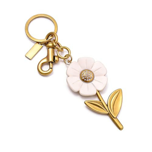 NCGINK Cute Bag Charms for Handbags - Daisy Purse Charm & Daisy Keychain Charms, Perfect Purse Accessory Gift for Women - Gold White | Amazon (US)