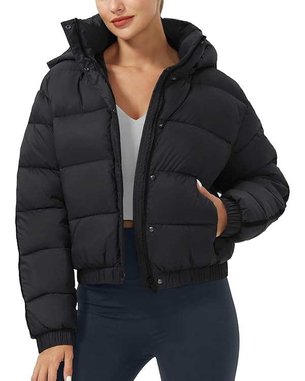 Pioneer Camp Women's Winter Cropped Puffer Jacket with Hood Waterproof Short Warm Quilted Jacket ... | Amazon (US)