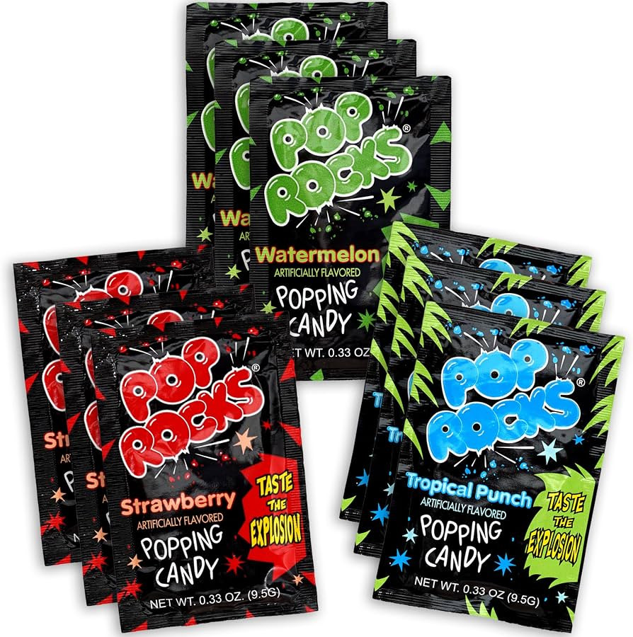 The Hampton Candy Company Pop Rocks Candy 9 Pack, 3 Flavors of Each - Watermelon, Strawberry, Tro... | Amazon (US)