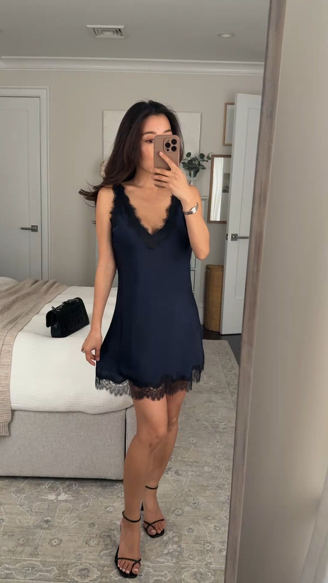 Trying this on  - I sized up to xs based on reviews but I think my usual XXS may have been a better fit as the upper part is a little loose/and lower on me. 

I’ve also tried on the skirt version and it’s beautiful! I liked the XXS in that one

• Reformation sandals (old)

girls night out dress, dinner date , satin slip lace

#LTKSeasonal #LTKPetite