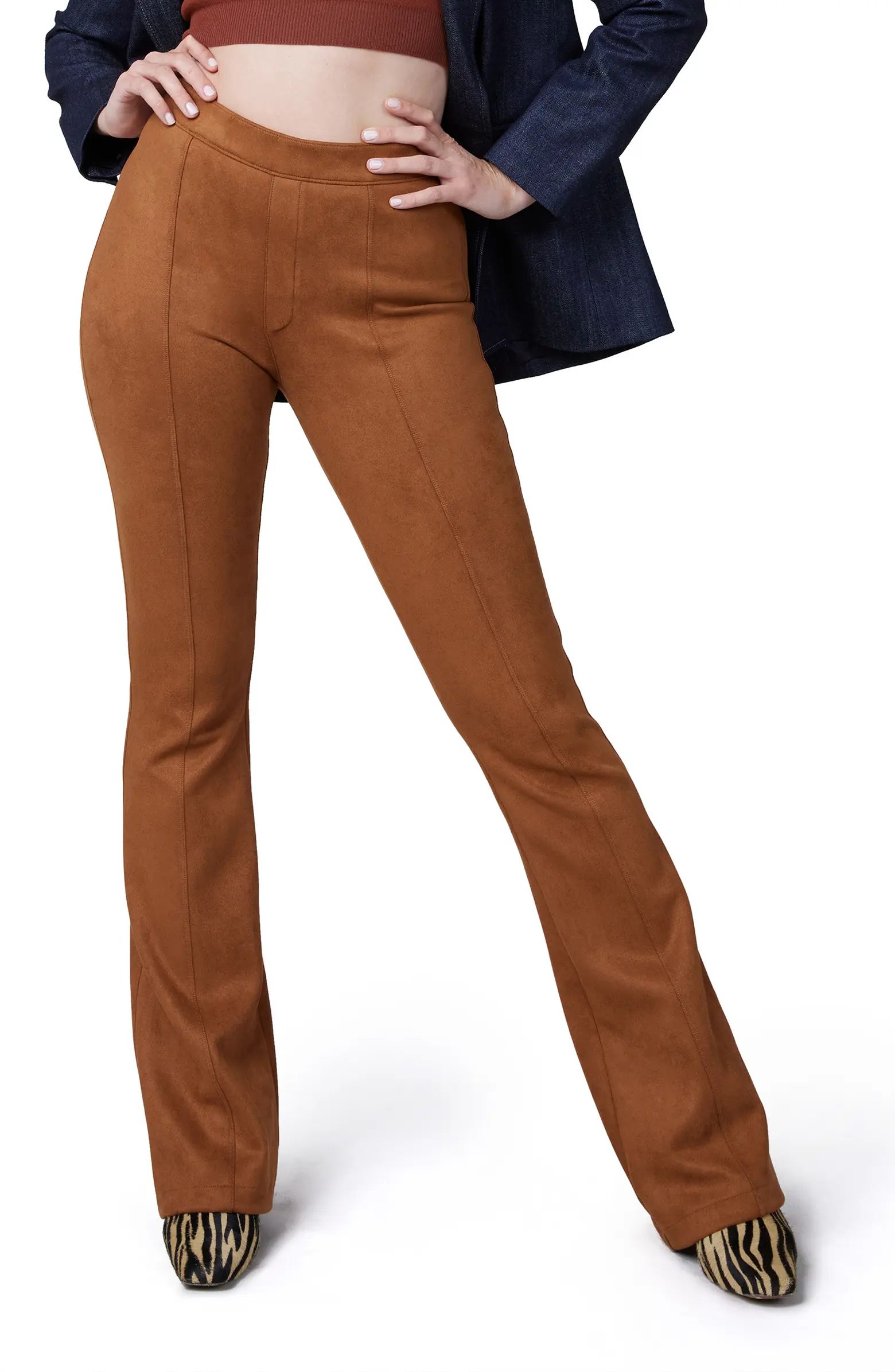 Faux Suede Flare Pants | Nordstrom