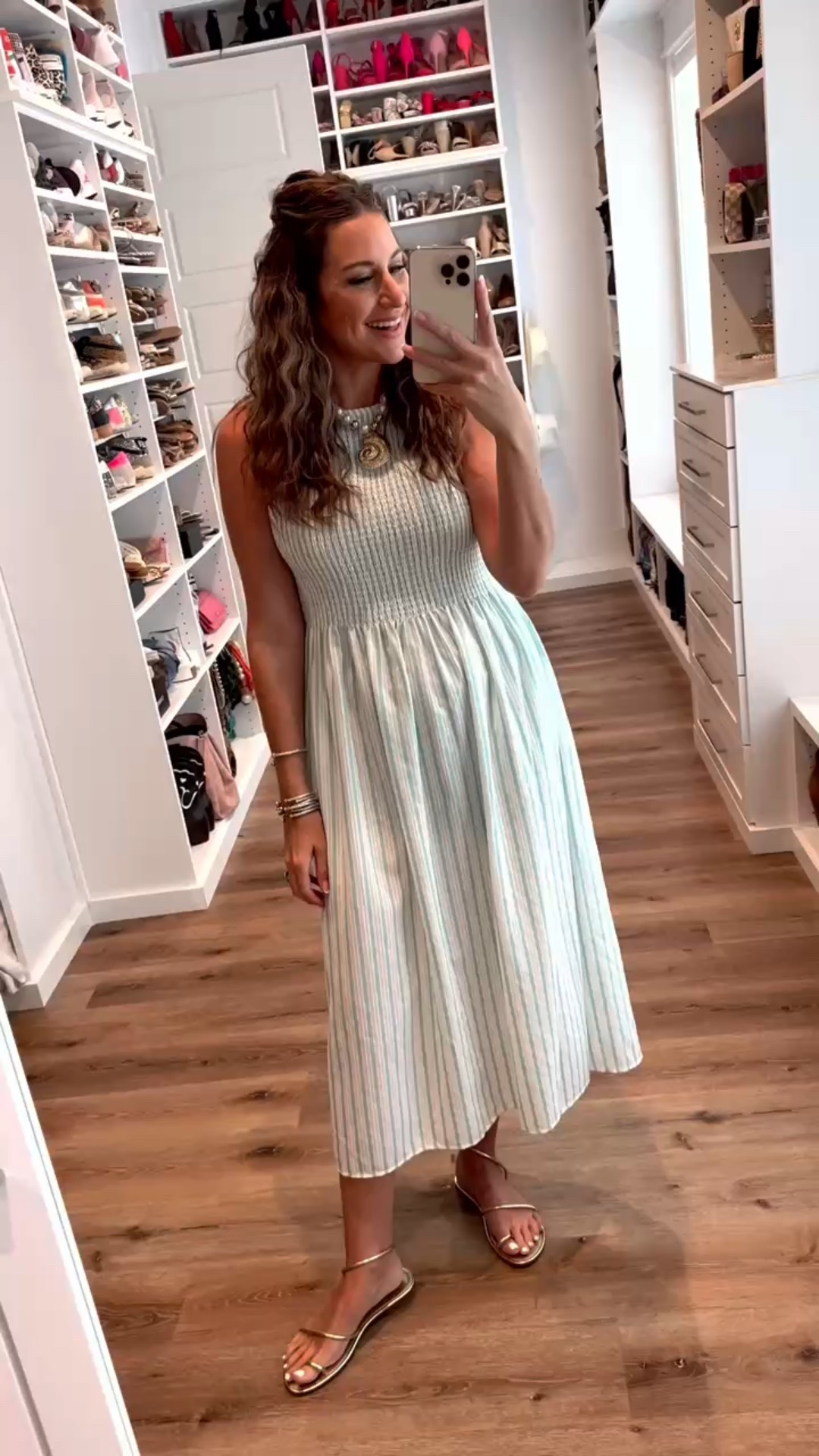 The Hill House Cosima Nap Dress copy cat from Amazon! In a medium midi dress, sandals, necklace and accessories - fits tts.

#LTKSeasonal #LTKStyleTip #LTKFindsUnder50