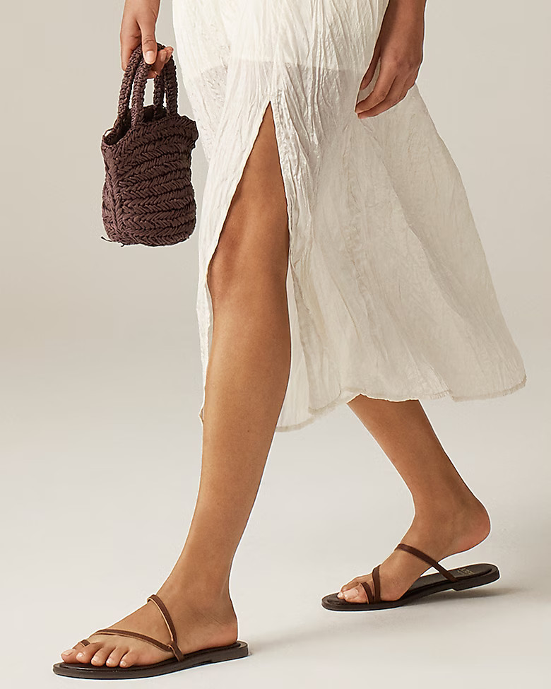 Carsen Made-in-Italy toe-ring sandals in leather | J. Crew US