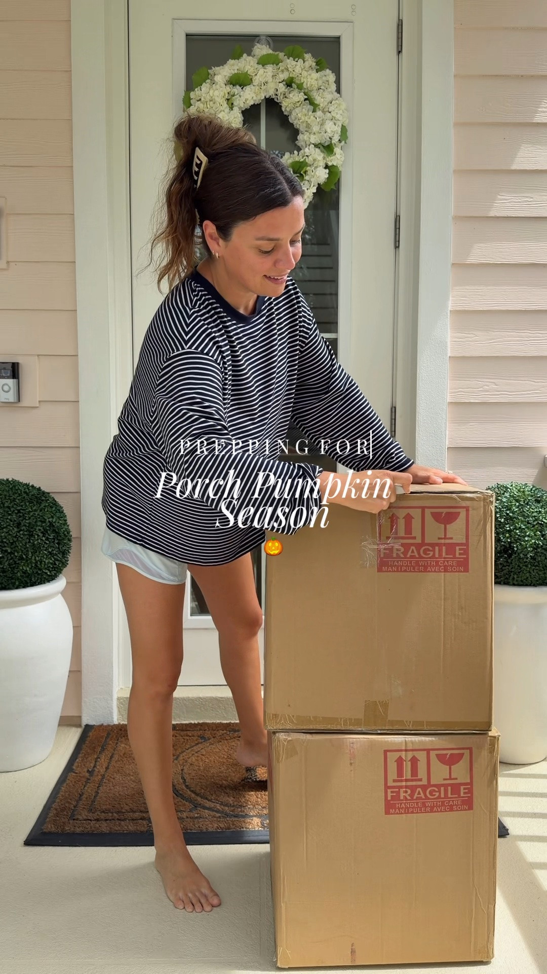 Prepping for Porch Pumpkin Season 🎃🍃
Unboxing new boxwood pumpkin topiaries from TJ Maxx & Marshalls! I know it's early but the best seasonal
styles sell out quick! Love the subtle swap from our annual boxwood balls to these pumpkins for a festive touch this Fall + Halloween
@tjmaxx @Marshalls 

#falldecor #halloweendecor #tjmaxxfinds #marshallsfinds #frontporchdecor
Boxwood pumpkin topiary • TJ Maxx Fall Decor • Marshalls Halloween Decor • Neutral Halloween Decorating • Grandmillennial Fall Decor • Designer
inspired Fall Decor

#LTKdayinmylife #LTKSeasonal #LTKOver40