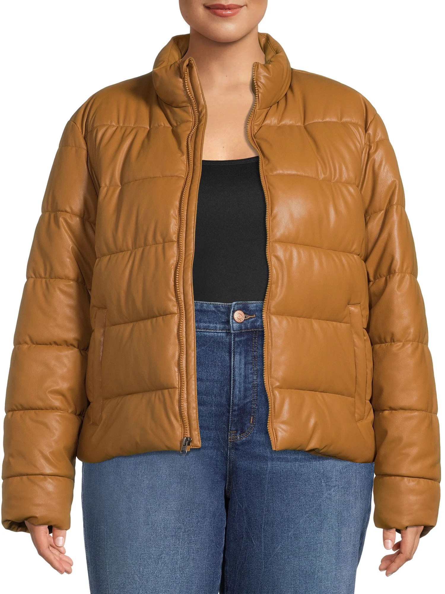 Time and Tru Women's and Plus Puffer Jacket - Walmart.com | Walmart (US)