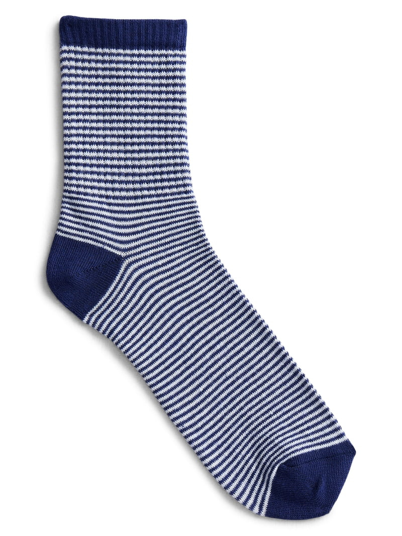No Boundaries Embroidered Mid Crew Socks, 6-Pack, Women's, Shoe Sizes 4-10 | Walmart (US)