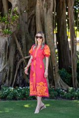 Short Sleeve Coatue Caftan - Tutti Frutti | Julia Amory