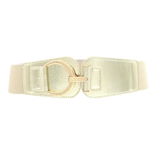ZYALTFDC Women Wide Elastic Waist Belts Stretchy Thick Gold Belt for Women Dresses Lady Girls Retro Cinch Vintage Dress Belt Y2K Trendy Stretch Waistband Western Wear Accessories | Amazon (US)