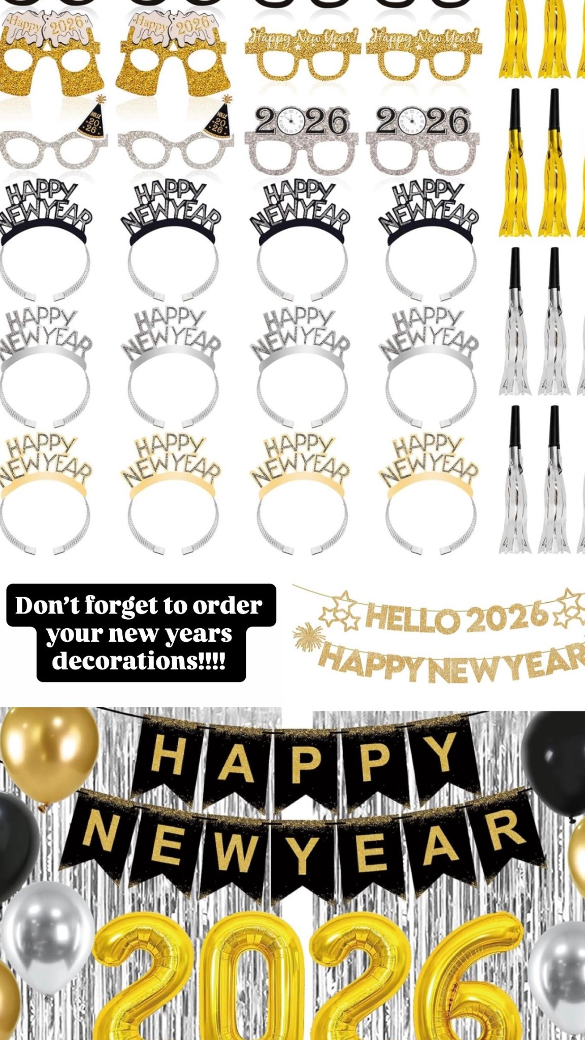 New Year’s Eve decorations! Order on Amazon to get them quick!

Amazon
New Year’s Eve
Party 
Holiday 