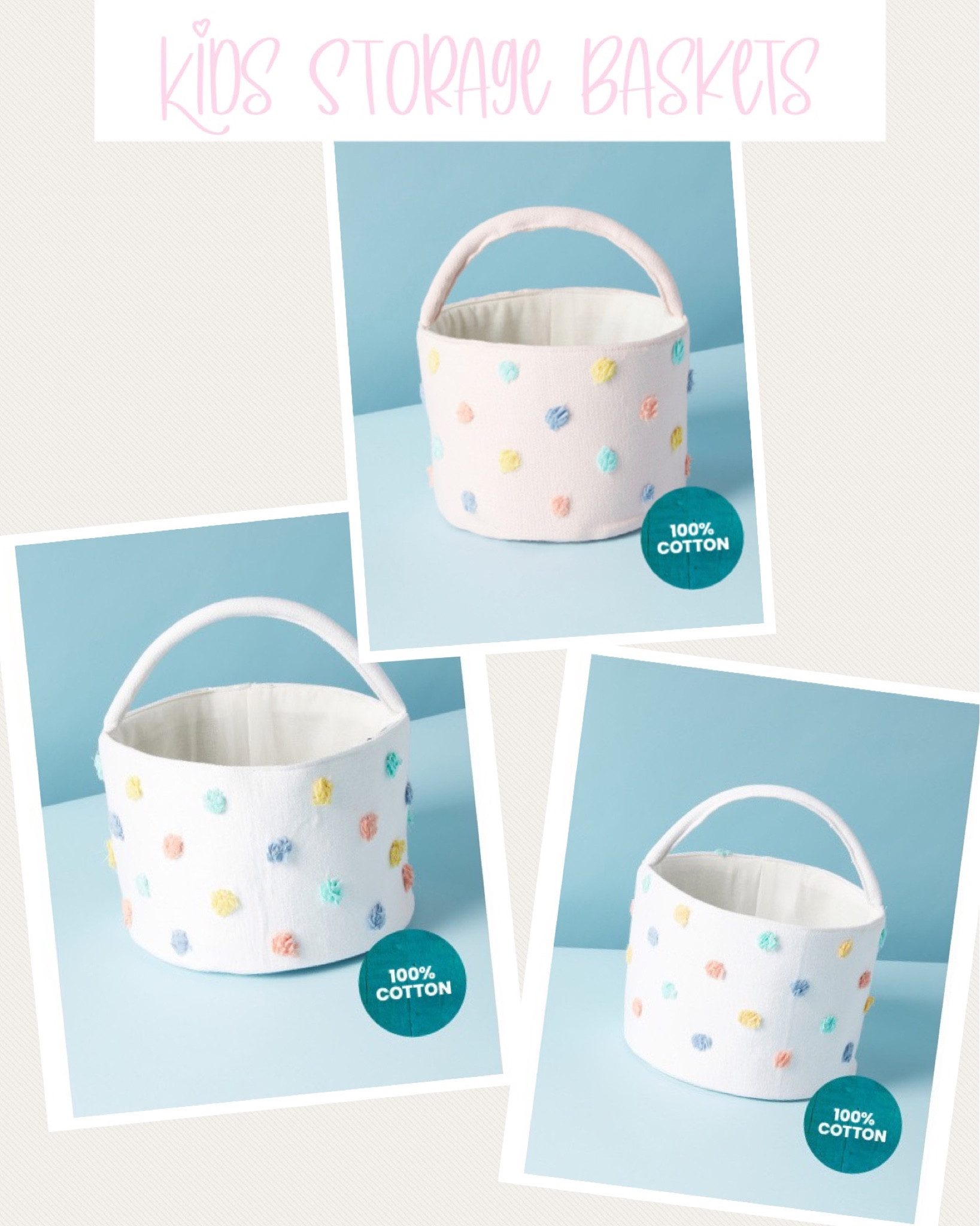 Kids Pom Pom Storage Baskets….3 different sizes from $10 - $15. Great for organization or could be used as Easter basket!

Pom pom storage basket, kids pom pom basket, kids organization containers, Easter, Easter basket, kids rooms, kids containers, toy storage, baby room storage, pink pom pom basket, seasonal decor, affordable decor, HomeGoods, Home Goods finds, nursery decor, baby room

#LTKkids #LTKsalealert #LTKGiftGuide