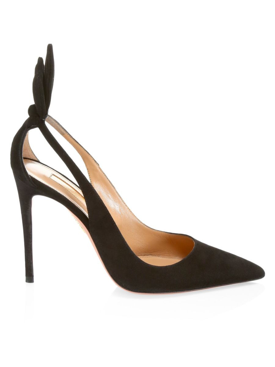 Bow Tie Cutout Suede Pumps | Saks Fifth Avenue