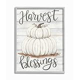 Stupell Industries Farm Fresh Harvest Blessing Sign White Pumpkins, Designed by Sarah Baker Wall Art | Amazon (US)