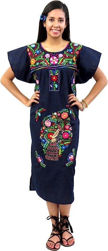 Mexican Dress Puebla Hand Embroidered | Amazon (US)