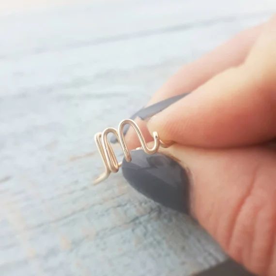 Initial Ring, A - Z Letters Custom Made, Simple Ring, Pinky Ring Bridesmaid Ring Gifts Under 25 | Etsy (US)