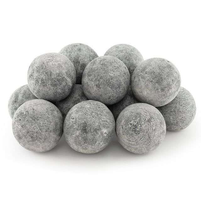 Gymax 15 PCS Ceramic Fiber Fire Balls 3'' Round Fire Stone Set for Indoor & Outdoor Use | Walmart (US)