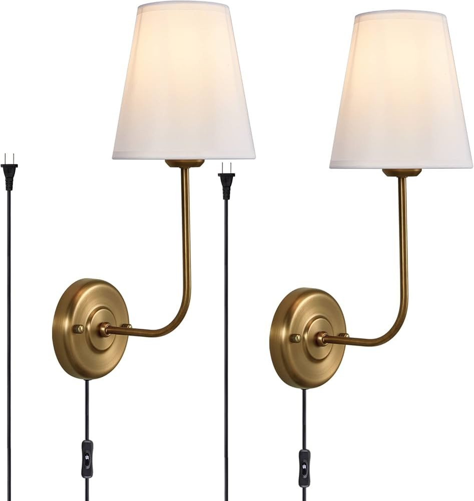 Passica Decor 2 Pack On/Off Switch Antique Brass Vintage Industrial Wall Sconce Light... | Amazon (US)