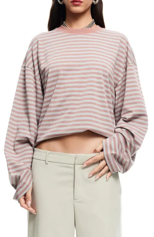 LIONESS Bloom Stripe Top in Muted Pastels Stripe at Nordstrom, Size Medium | Nordstrom