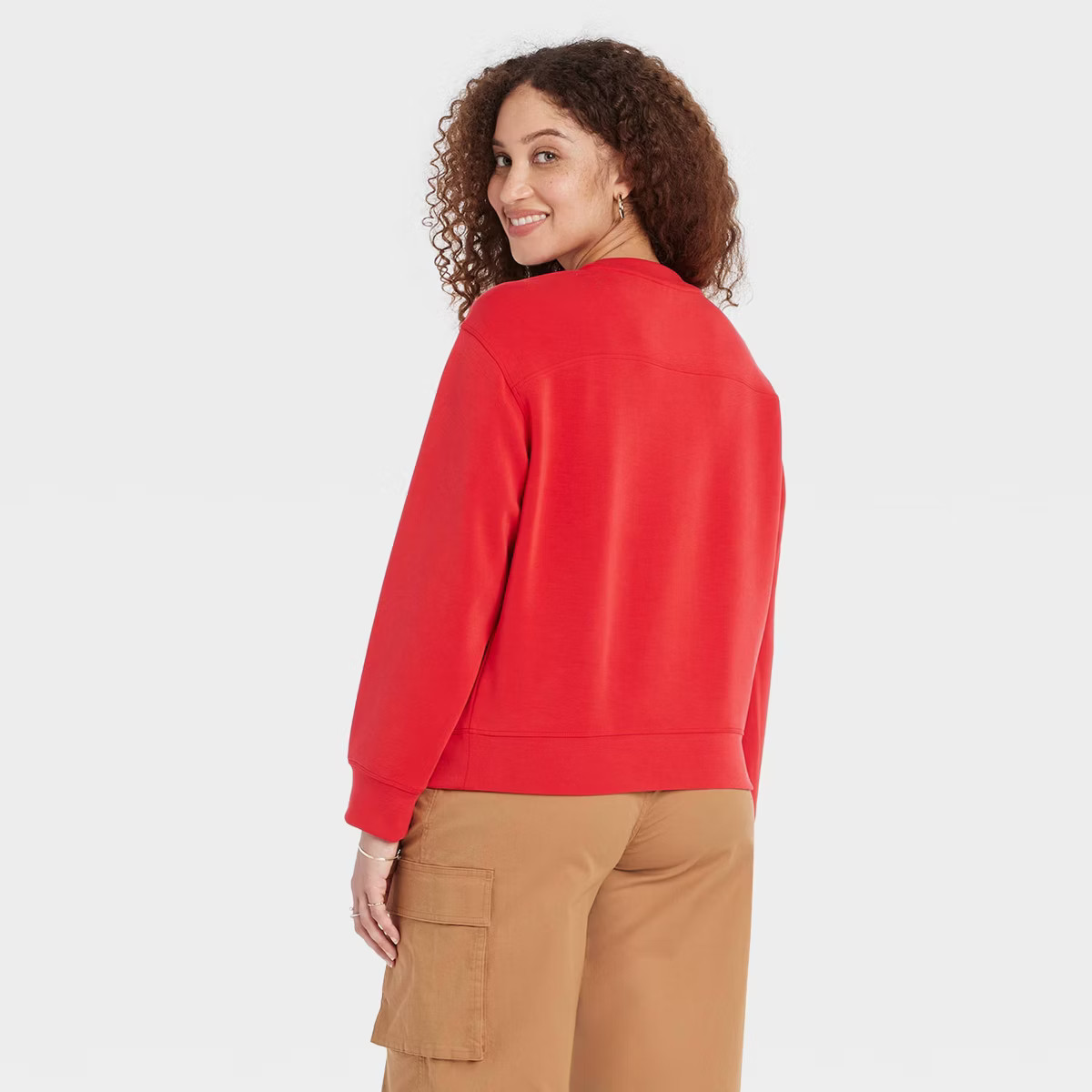 Women's Sandwash Pullover Sweatshirt - A New Day™ Red S | Target