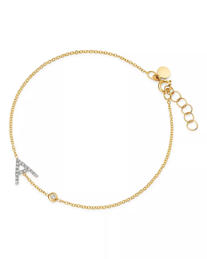 14K Yellow Gold Diamond Initial & Bezel Bracelet | Bloomingdale's (US)