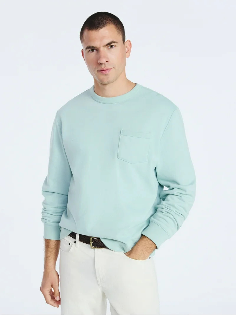 Free Assembly Men's Fleece Crewneck Sweatshirt with Long Sleeves, Sizes S-3XL | Walmart (US)