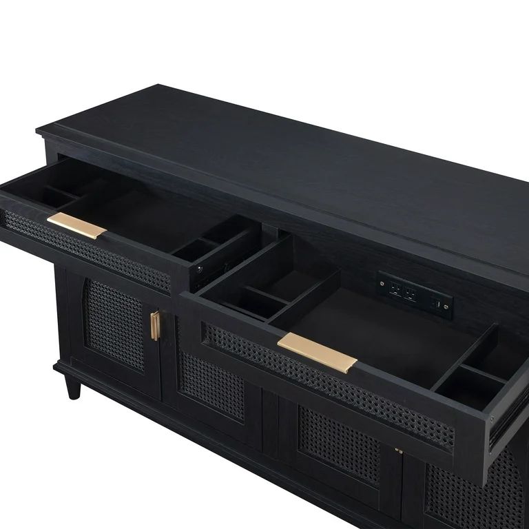 Beautiful Drew Rattan Media Console by Drew Barrymore, Black Finish - Walmart.com | Walmart (US)