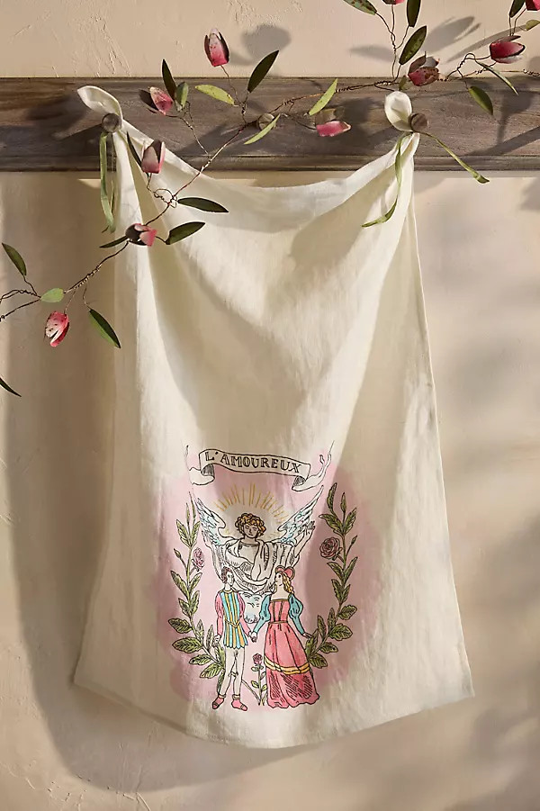 Tarot Linen Dish Towel, L'Amoureux | Anthropologie (US)