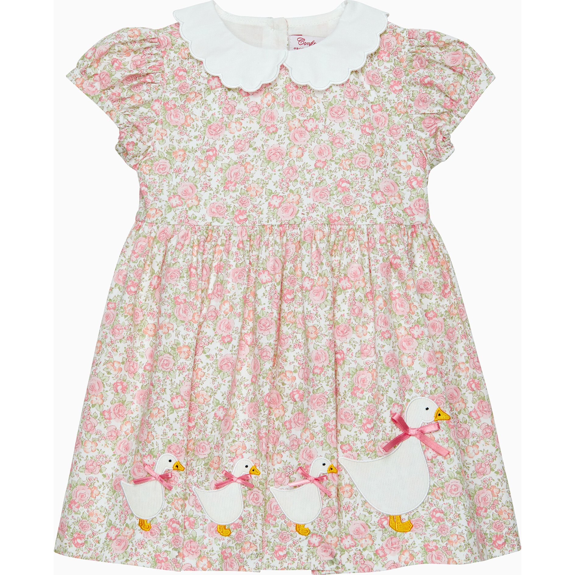 Little Floral Rose Duck Dress, Pink | Maisonette